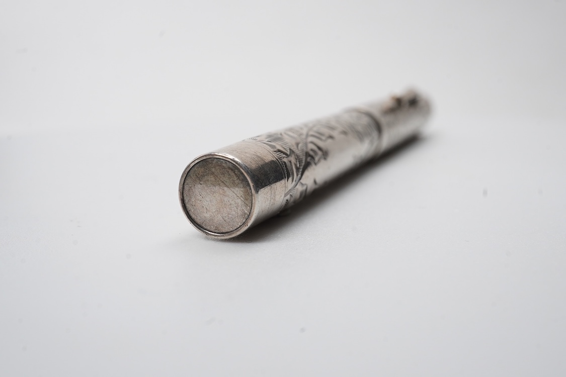 A rare Wahl Eversharp hand engraved lever fill fountain pen, fitted with No.3 14ct. gold flexible nib